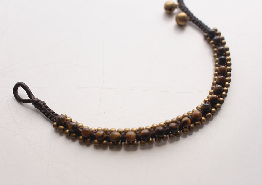 Tiger Eye Beads Teen Anklet - nepacrafts