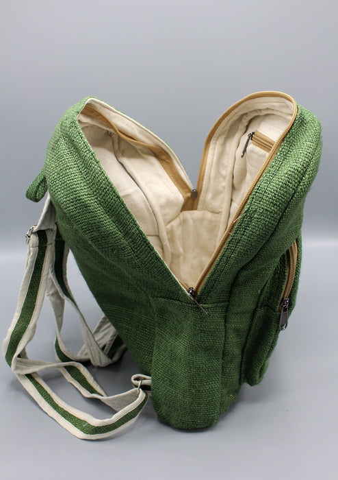 Natural and Earthy Green Hemp Backpack - nepacrafts