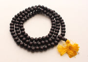 10 mm Beads Rosewood Tibetan Prayer Mala with Yellow Tassel - nepacrafts