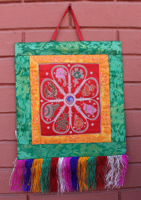 Brocade Framed Mandala Wall Hanging Banner - nepacrafts