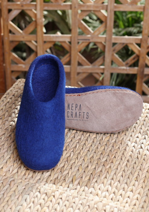 Hand Crafted Premium Felt Slippers for Comfort and Style- Dark Blue