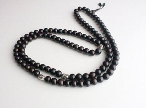 Rosewood Prayer Mala with Buddha Spacer - nepacrafts