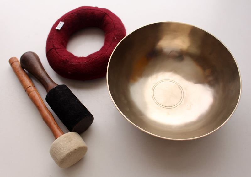 Tibetan Healing Zen Singing Bowl with Cushion and Thick Mallet Note# F - nepacrafts