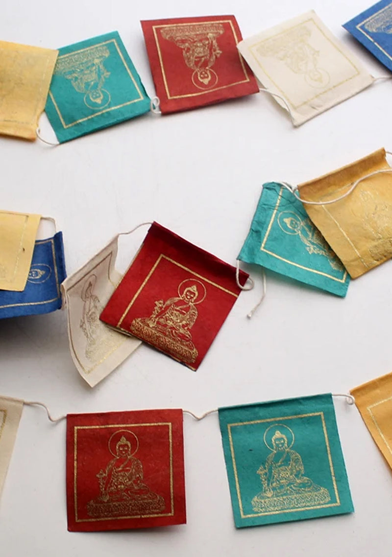 Lokta Paper Medicine Buddha Mini Prayer Flags
