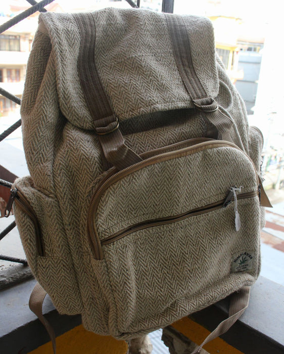 Natural Hemp Backpack Rucksack - nepacrafts