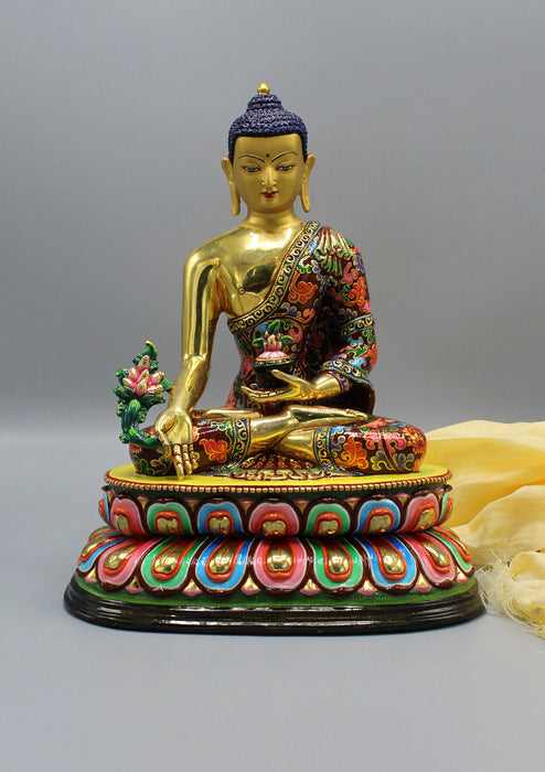 Masterpiece Hand Painted Medicine Buddha Statue by Meenu Shakya