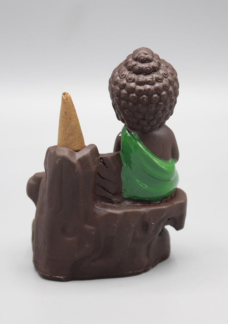 Buddha Waterfall Backflow Green Incense Burner