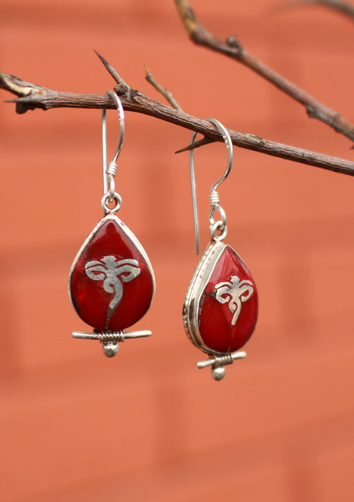 Buddha's Wisdom Eyes Sterling Silver Drop Earrings - nepacrafts