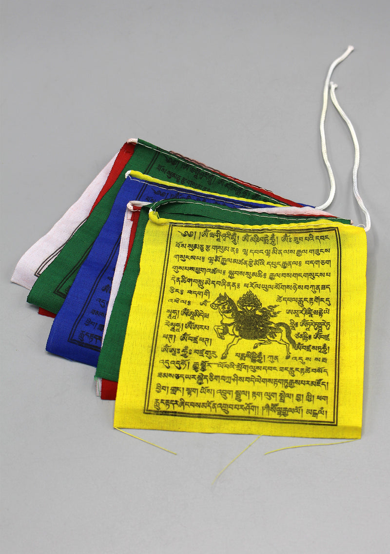 Set of 5 Mini Windhorse Tibetan Prayer Flags