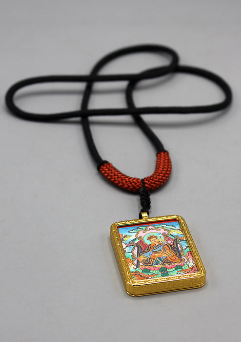 Hand Painted Mini Guru Padhmasambhava Thangka Amulet Pendant
