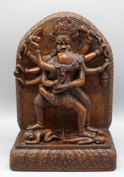 Wooden Bhairav Shakti Wall Hanging Frame - nepacrafts