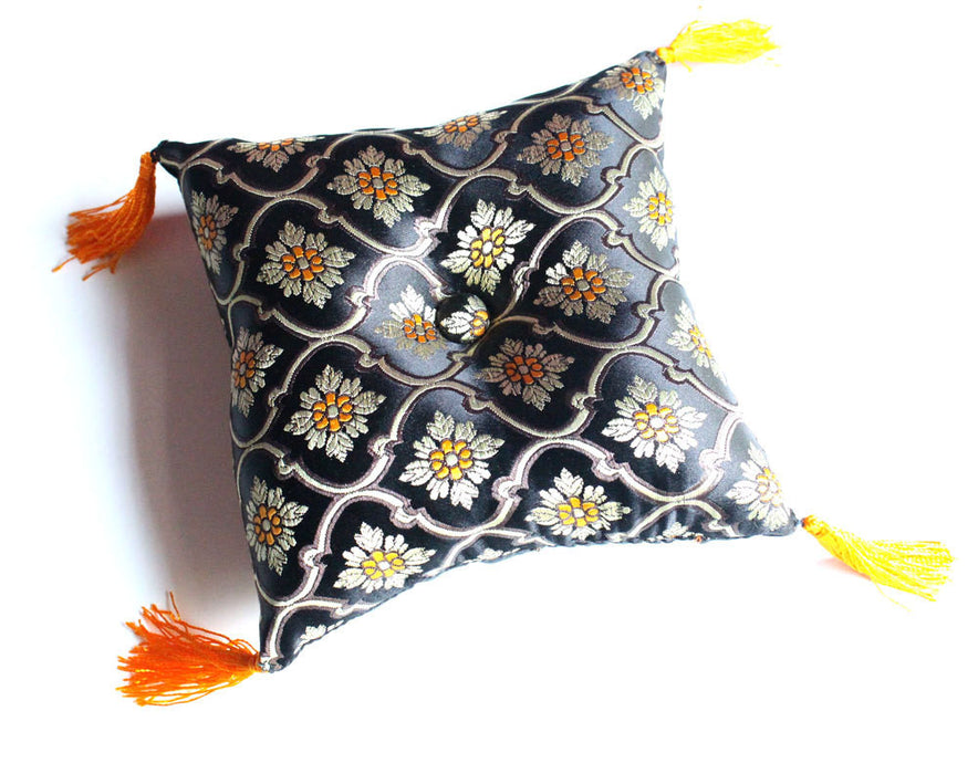 Black and Gold Singing Bowls Pillow - nepacrafts