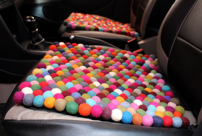 Colorful Rainbow Felt Balls Mat - nepacrafts