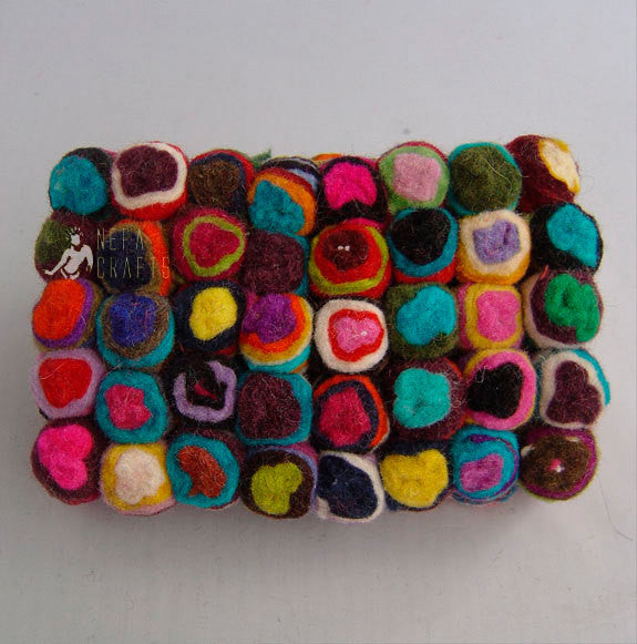 Women's Felt Cherry Clutch Purse - nepacrafts