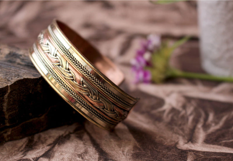 Three Metal Astrological Bangle - nepacrafts