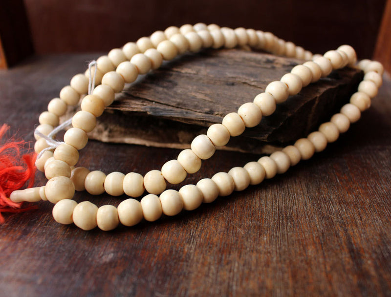 White Bone Tibetan Prayer Mala - nepacrafts