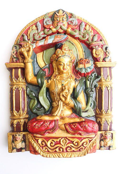 Marvelous Manjushree Clay Wall Hanging from Nepal - nepacrafts