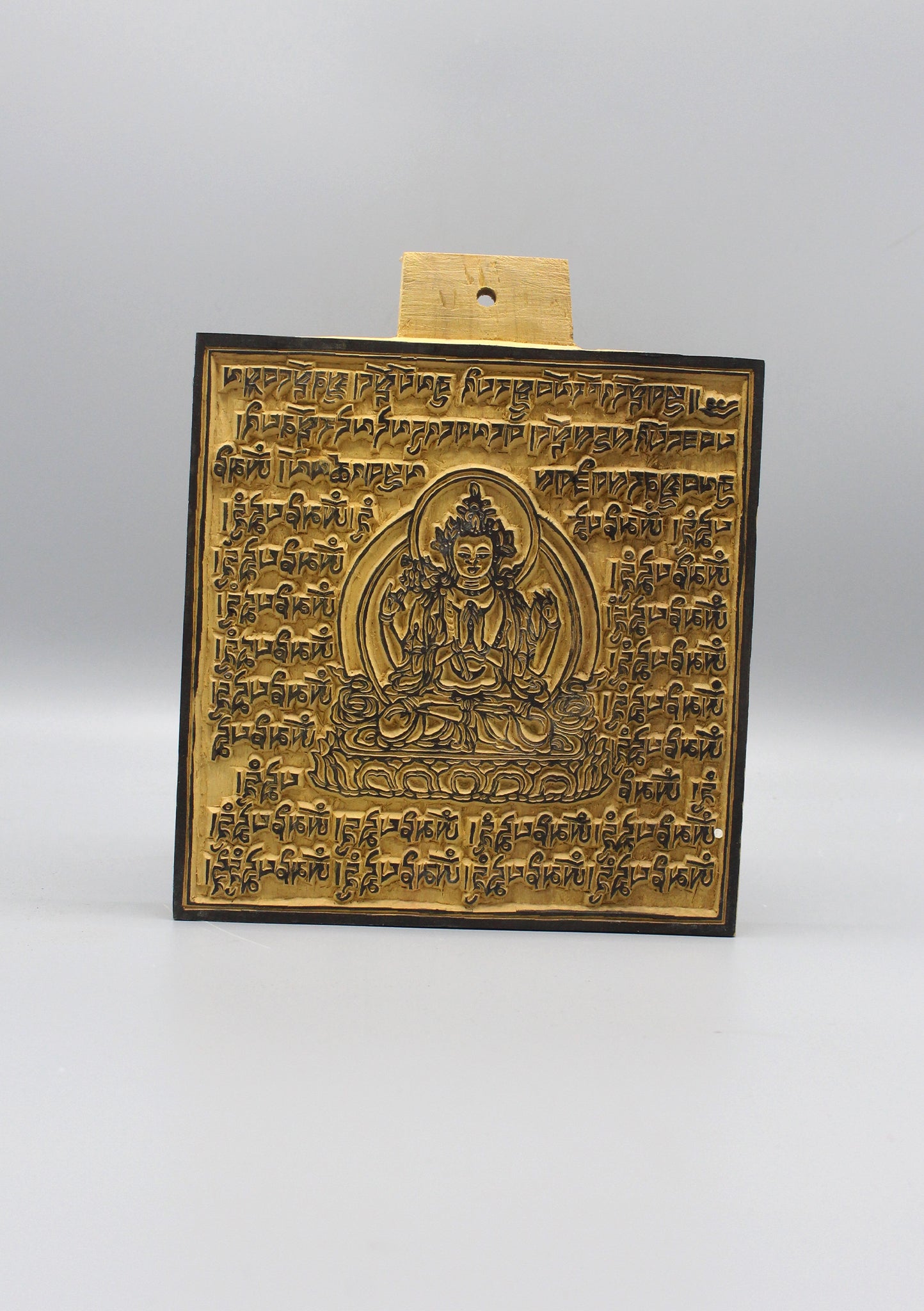 Chenrezig Wooden Prayer Flags Block Print
