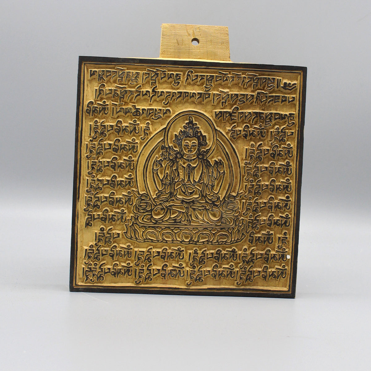 Chenrezig Wooden Prayer Flags Block Print