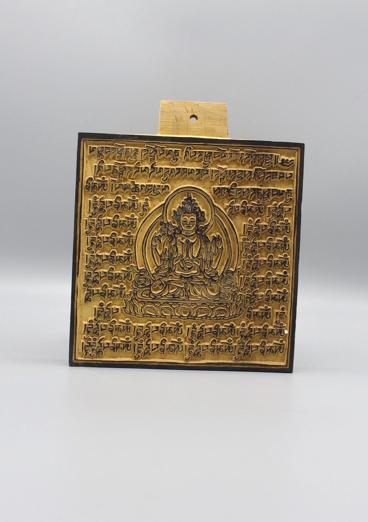 Chenrezig Wooden Prayer Flags Block Print