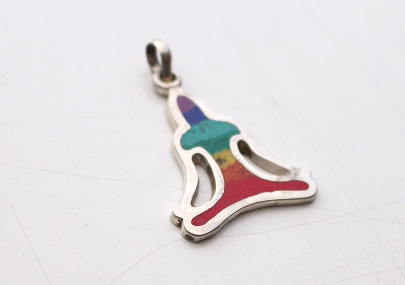 7 Chakra Meditating Buddha White Metal Pendant - nepacrafts