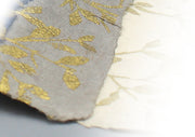Golden Flower Printed Lokta Wall Decor Paper - nepacrafts