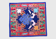 Tibetan Buddhist Brocade Endless Knot Placemat/Altar Cloth - nepacrafts