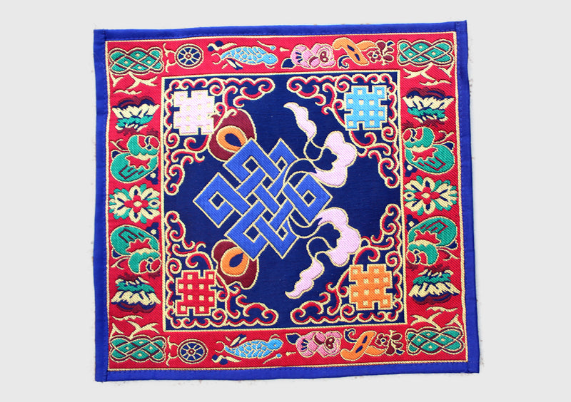 Tibetan Buddhist Brocade Endless Knot Placemat/Altar Cloth - nepacrafts