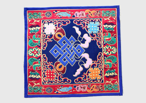 Tibetan Buddhist Brocade Endless Knot Placemat/Altar Cloth - nepacrafts
