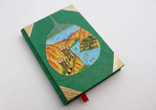 Two Porters in the Himalayas Painted Lokta Paper Pokcet Journal - nepacrafts