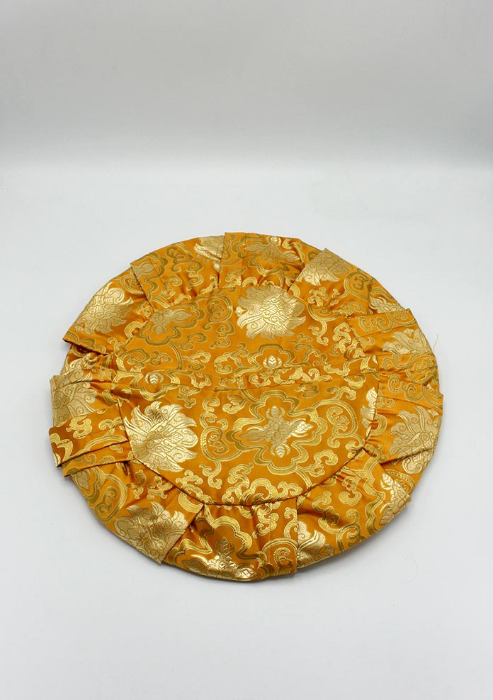 Zen Garden Zafu Seat Cover Orange Brocade