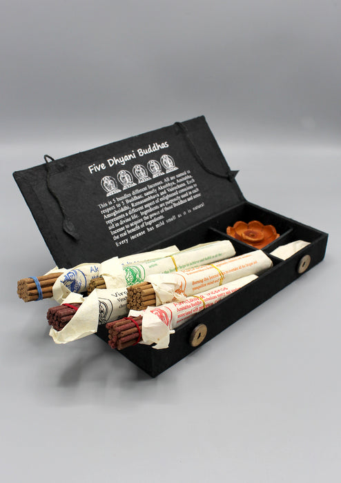 Five Dhyani Tibetan Incense Buddha Gift Box