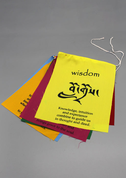 Affirmation Prayer Flags-Peace, Happiness, Courage, Love, Tranquility, Wisdom