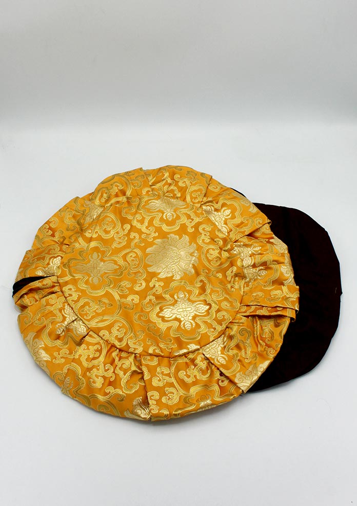 Zen Garden Zafu Seat Cover Orange Brocade
