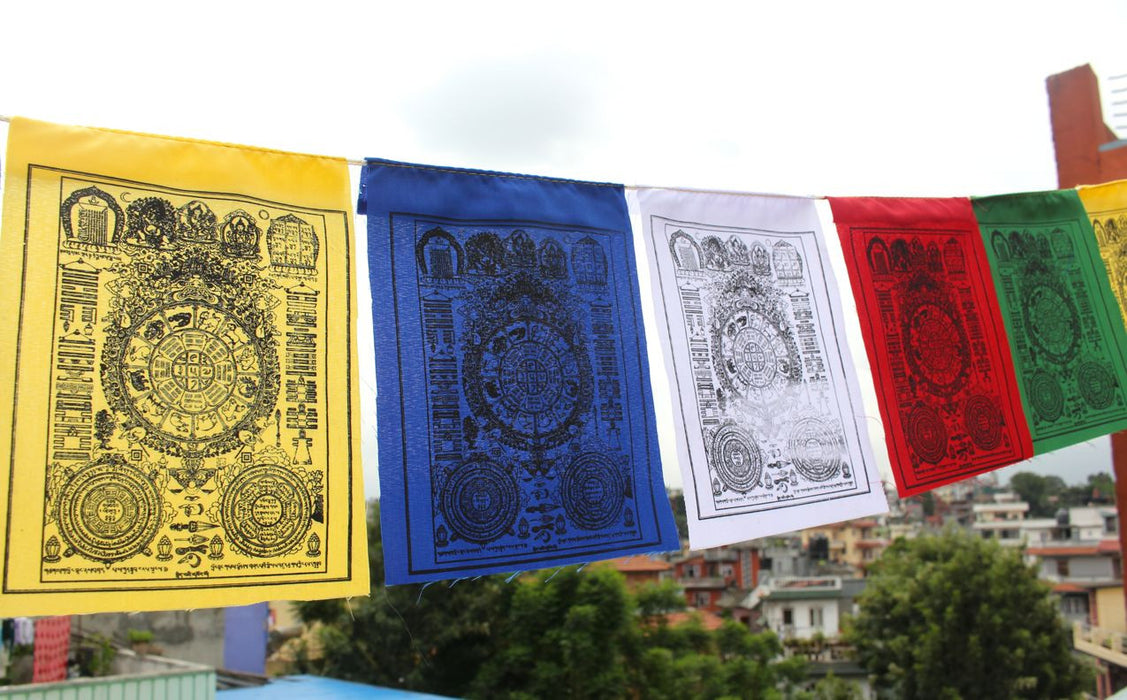 Tibetan Astrology Jyoti Chakra Wheel Prayer Flags - nepacrafts