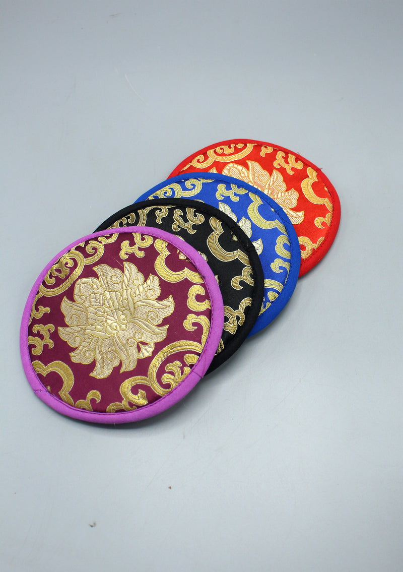 Brocade Red Lotus Singing Bowl Cushion