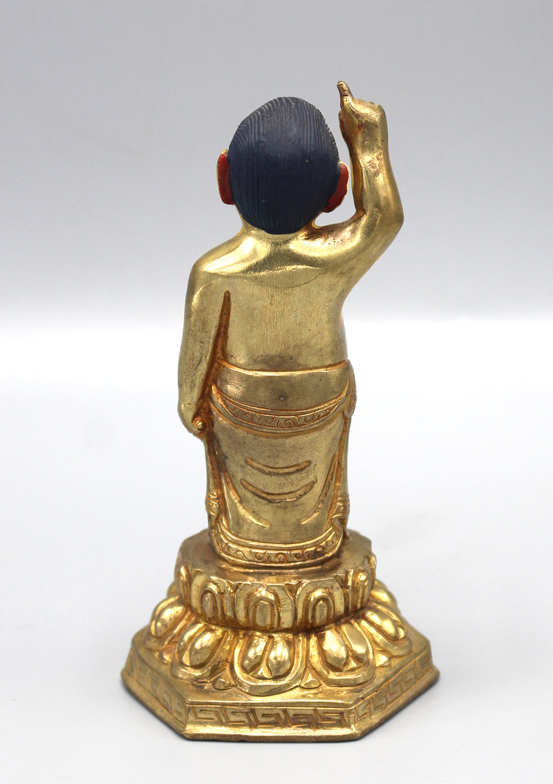 Fully Gold Plated Standing Buddha Statue - nepacrafts