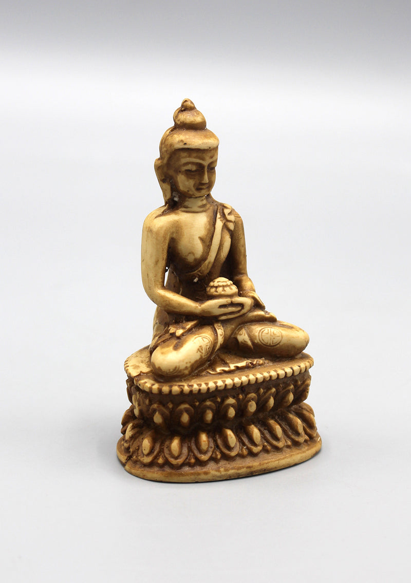 Double Lotus Seated Amitabha Buddha Resin Statue