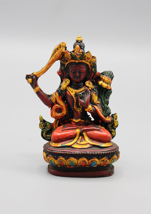 Resin Hand-painted Tibetan Manjushree Statue
