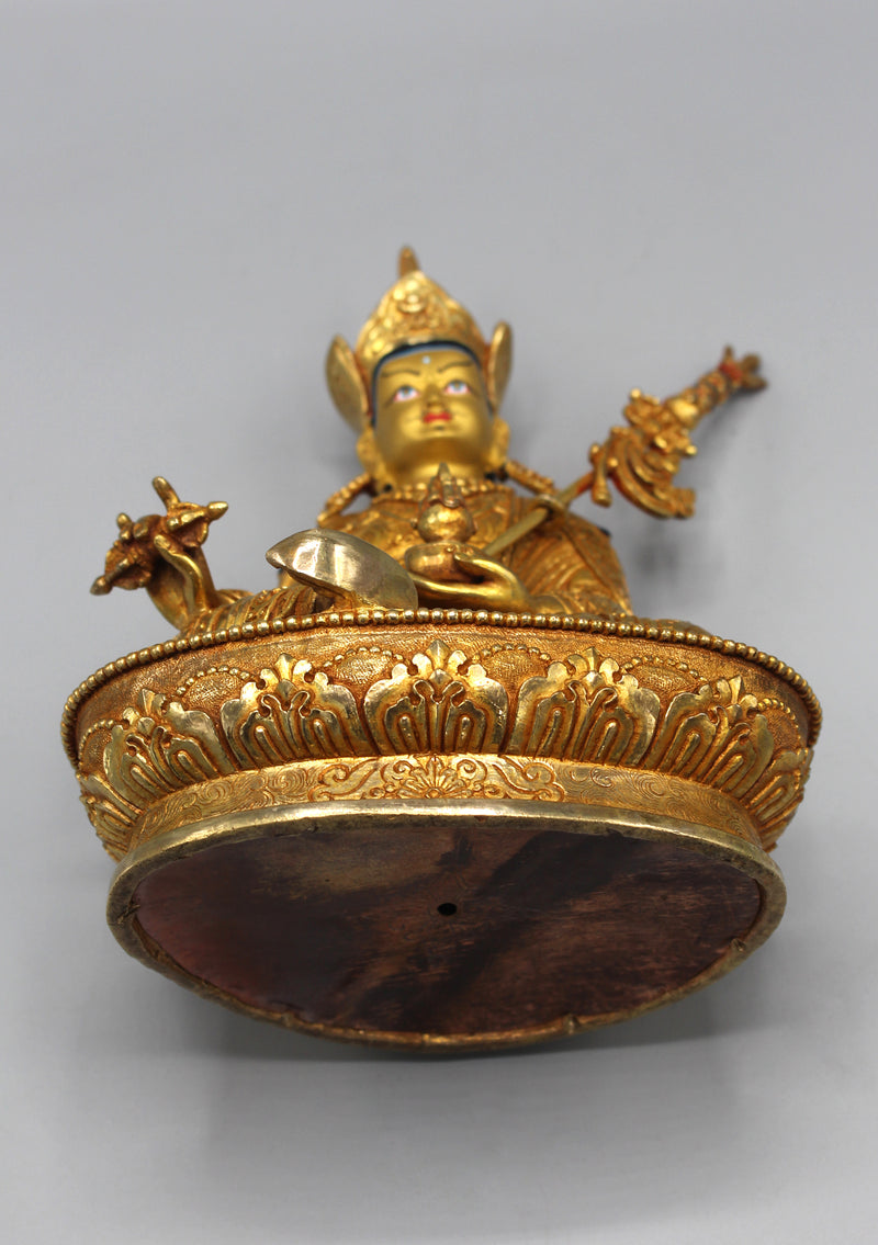 Fully Gold Plated Guru Padmasambhava Statue - nepacrafts