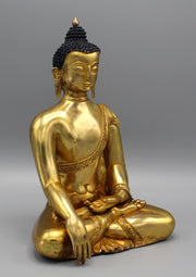 Shakyamuni Buddha Fully Gold Plated Statue - nepacrafts