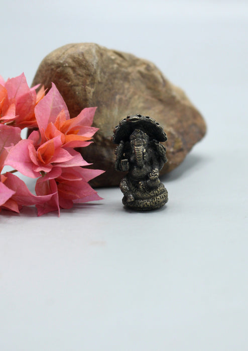 Brass Mini Ganesh on Seshnaag Statue