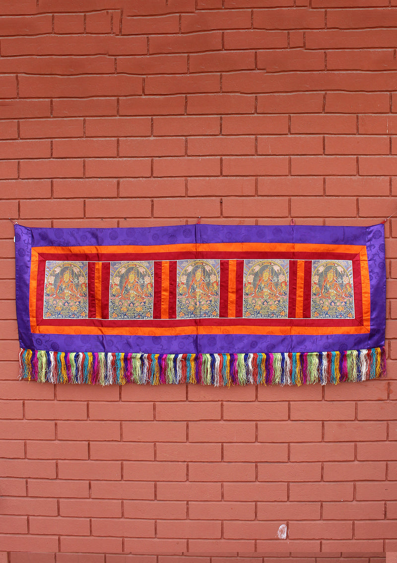 Brocade Framed Guru Padhmasambhava Horizontal Thangka
