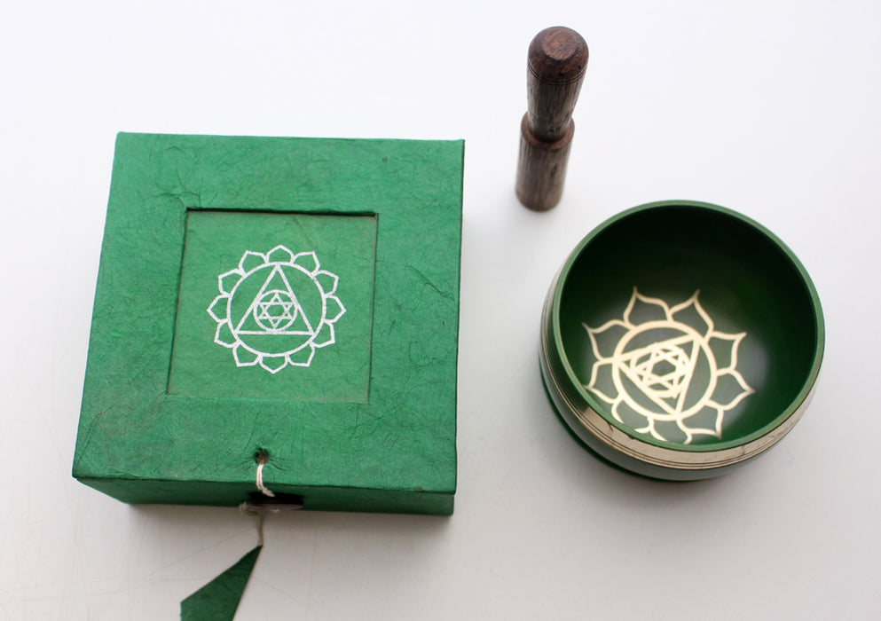 Throat Chakra Painted Singing Bowl with Cushion and Stupa Stick in a Gift Box - nepacrafts