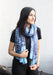 Blue Color Cotton Flower Print Scarf From Nepal - nepacrafts