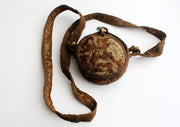 White Metal Auspicious Symbol Carved Chenrezig Ghau Pendant with Cotton Cover - nepacrafts