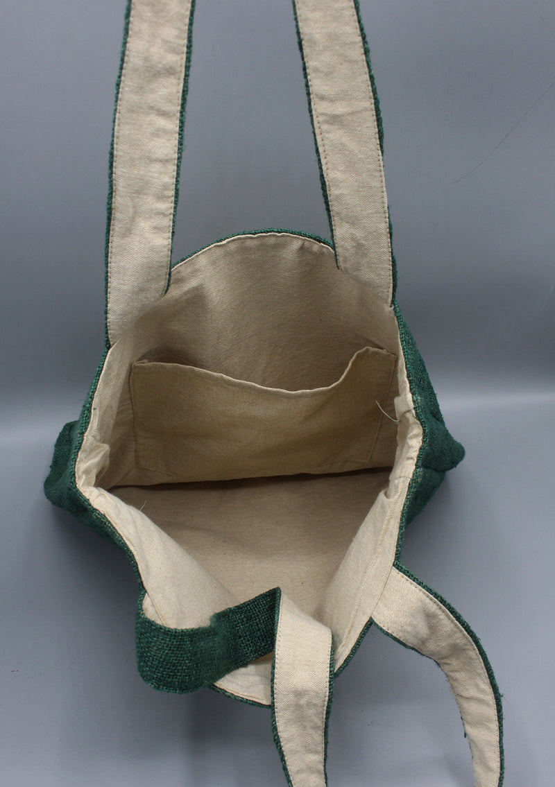 Reusable Earthy Green Hemp Tote Bag