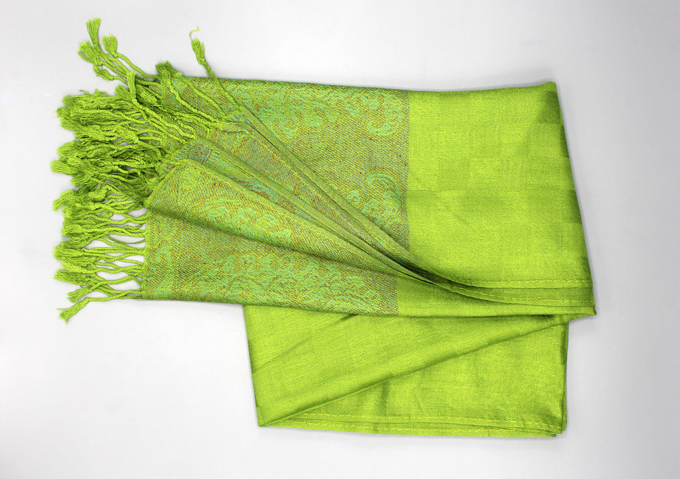 Green Check Pattern Soft Wrap Shawl - nepacrafts