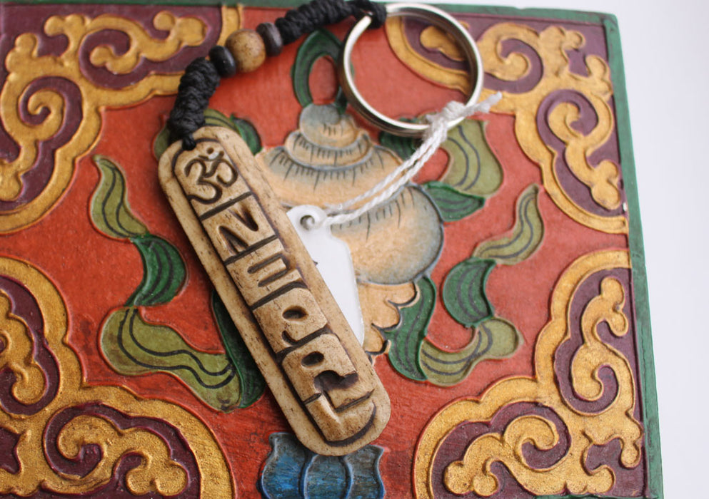 Nepal Carved Bone Keychain Handmade in Nepal - nepacrafts
