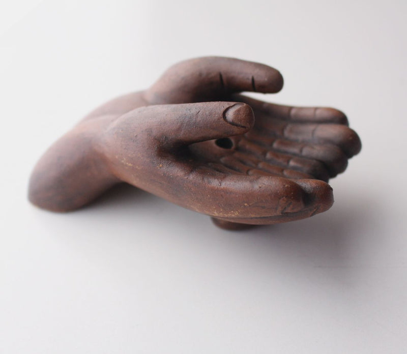 Offering Hands Clay Incense Burners - nepacrafts